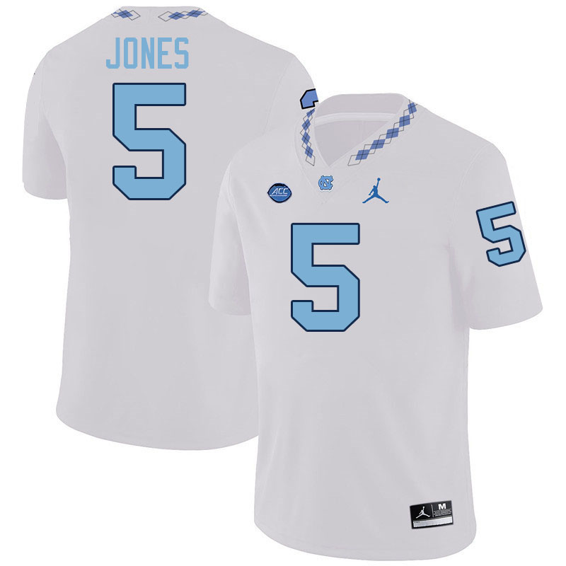 #5 J.J. Jones North Carolina Tar Heels Jerseys,Apparels,Uniforms Stitched-White